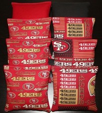 8 CORNHOLE BEANBAGS made w SAN FRANCISCO 49ERS Fabric ACA Reg Bags