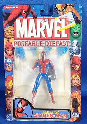 NIB 2000 Marvel Toy Biz Spider-Man Die-Cast Poseable Mini Figure