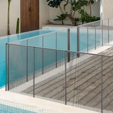 Domi 5'x48' DIY Pool Fence for Inground Pools,Outdoor Pool,Gray Pool Mesh