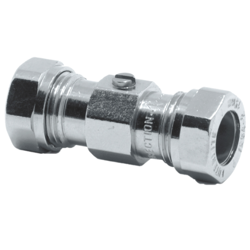 Kuterlite 22mm Isolating Service Valve, Brass, Chrome Plated, K480 - 44054
