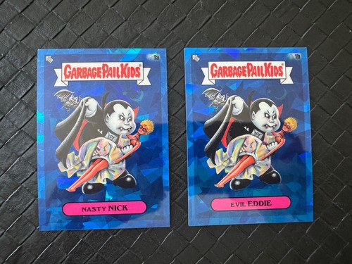 2020 Garbage Pail Kids Sapphire NASTY NICK #1a and EVIL EDDIE #1b