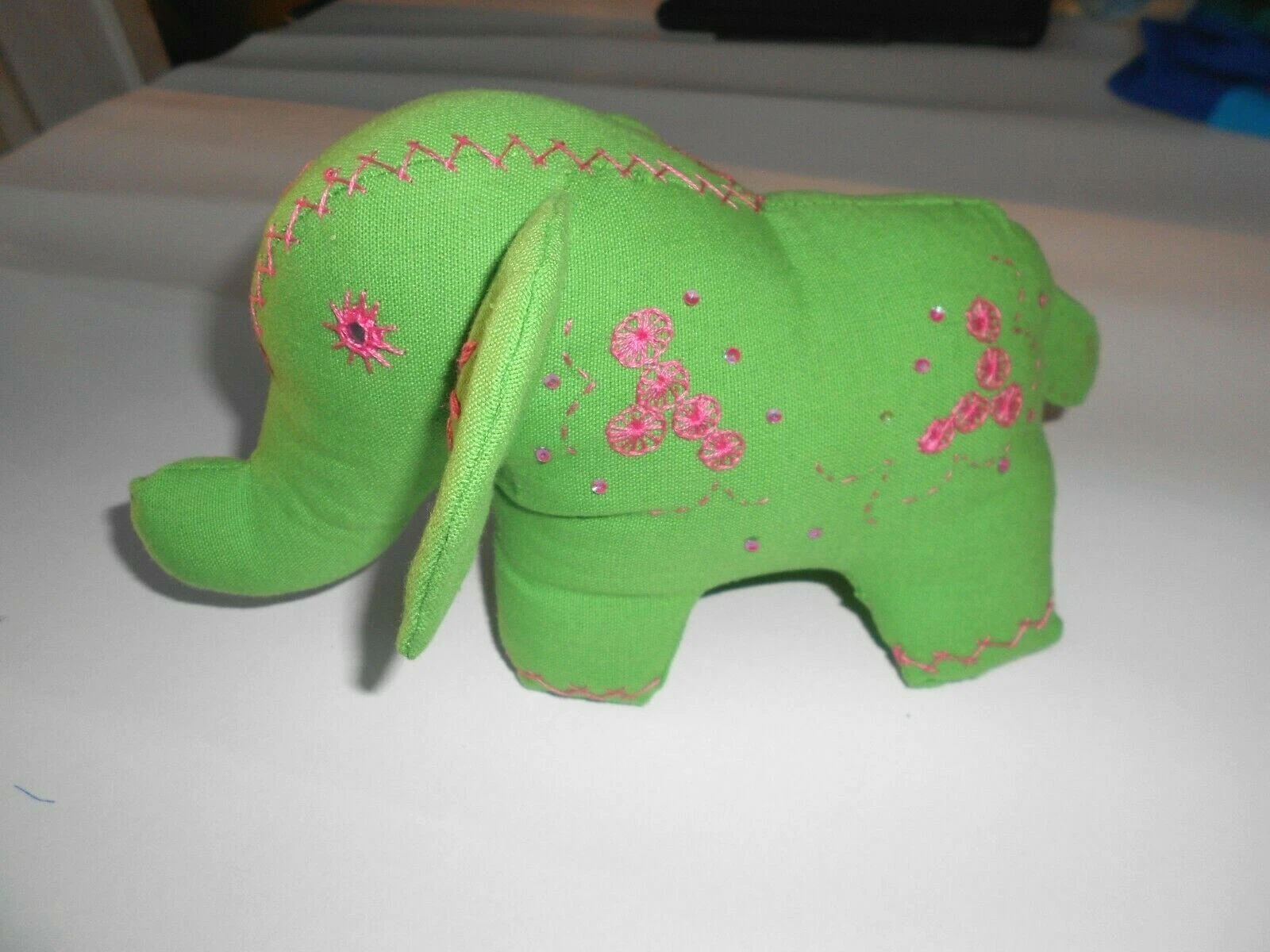Embroidered elephant handloom handmade fabric with soft padding gift for baby