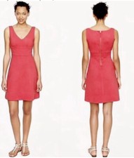 J.CREW A-Line Ponte Knit Dress Pink Skater Fit Flare Exposed Zip #01138 Sz 6