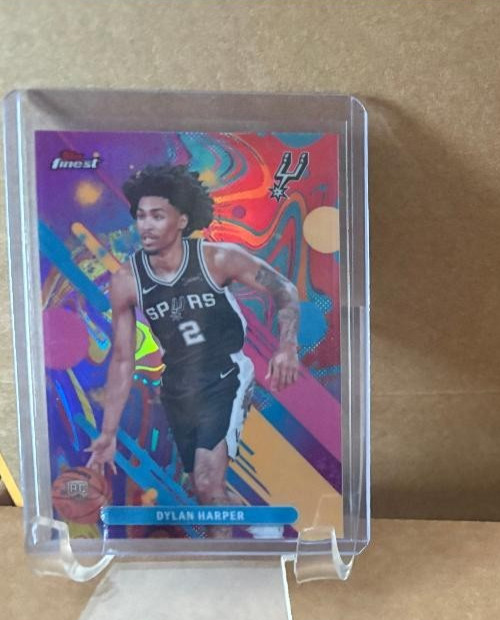 2025/26 TOPPS FINEST DYLAN HARPER COMMON OIL SPILL REFRACTOR ROOKIE RC SP SPURS