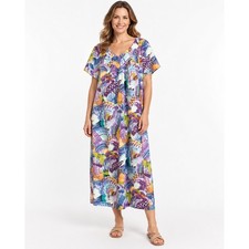 Vintage Hawaiian Muumuu Kaftan Dress Women s L 44" Bust 52" Long