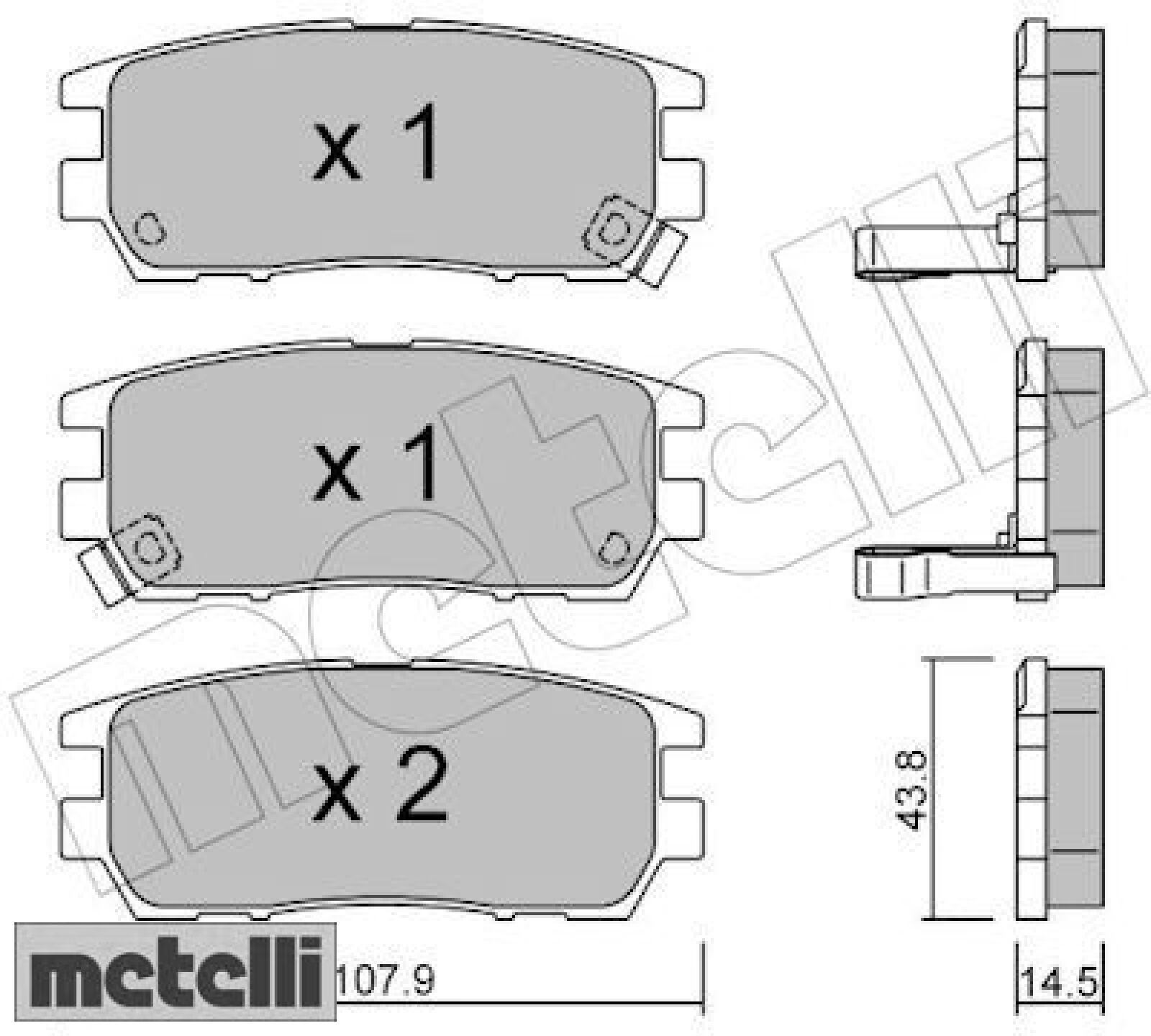metelli 22-0151-0 Bremsbelagsatz für Scheibenbremse Bremsbelagsatz