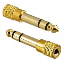 TRS Stereo Audio Headphone Adapter 6.5mm 1/4" Male to 3.5mm 1/8" Female Jack