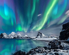 Aurora Malen nach Zahlen f&uuml;r Erwachsene, Schneeberg, 16x20 Inch flammenloses &Ouml;lg