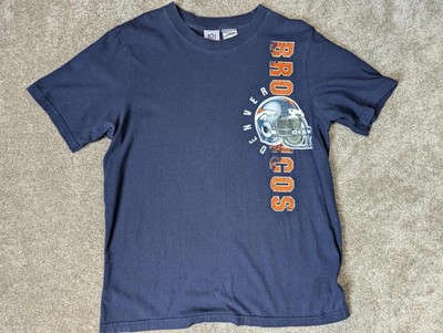 Vintage Denver Broncos NFL T-Shirt XL (18-20) Jugend Navy Grafik Helm Retro Tee