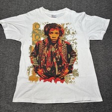 Hanes Jimi Hendrix T-Shirt Mens Large White Vintage 1993 On The Road Again