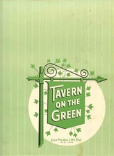 Tavern on the Green Luncheon Menu 1965 New York City Central Park 