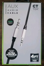 Aux Audio Cable 4 ft Braided Mesh Tangle Free
