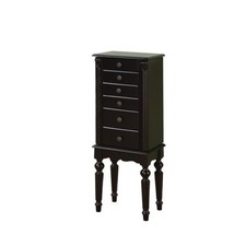 Bowery Hill Ebony Jewelry Armoire in Distressed Ebony Black