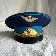 Seltene Sowjetische Milit&auml;r Offizier, Luftwaffe, Schirmm&uuml;tze, Gr&ouml;&szlig;e 55 UDSSR