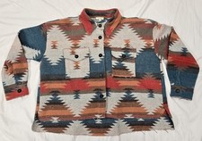 La Miel Eldora Aztec Shacket for Women in Rust Sz L Sweater Jacket