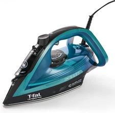 T-Fal Ultraglide Steam Iron for Clothes Durilium Soleplate, Teal, Black 