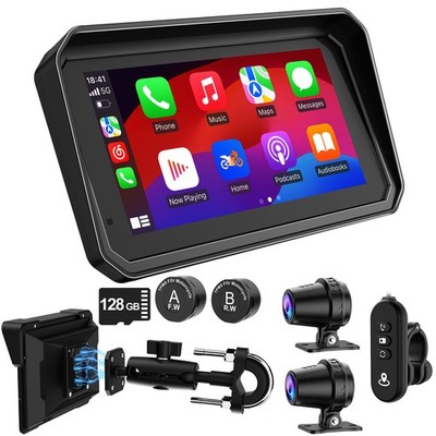 2026 6'' Ultra-Bright Motorcycle CarPlay Quick-Release Magnetic Bracket, TPMS, BT