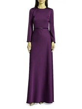 Sachin Babi Amethyst Purple Alex Crepe Long-Sleeve A-Line Gown Size 0 495