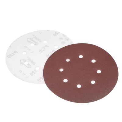 10Pcs 7'' 8 Hole Hook&Loop Sanding Disc 120 Grit Flocking Sandpaper Sander Paper