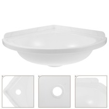 White Plastic Triangular Wall Mounted Corner Sink For Bathroom Spaces