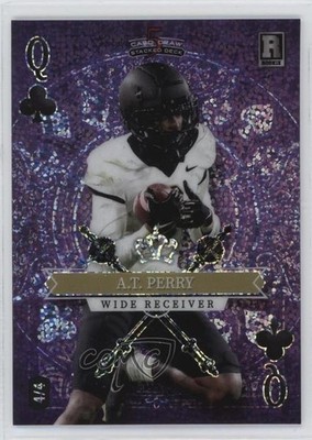 2023 Wild 5 Card Draw Stacked Deck Queen of Clubs 4/4 AT Perry Rookie RC v7j
