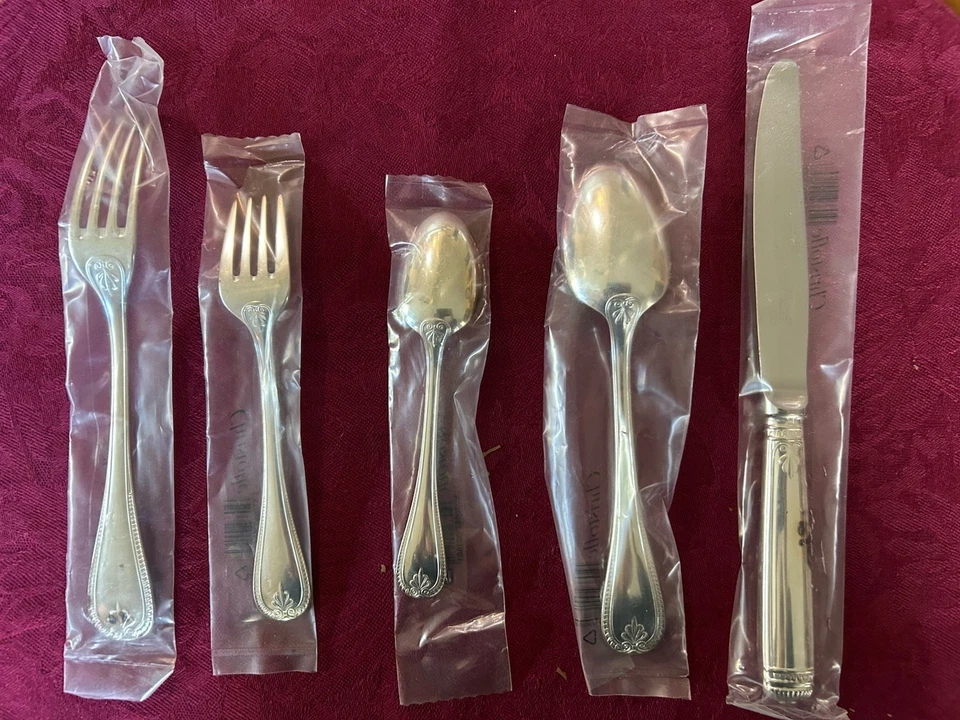 Nuevos cubiertos vintage Christofle Malmaison plateados 5 piezas Foto 2 de 2