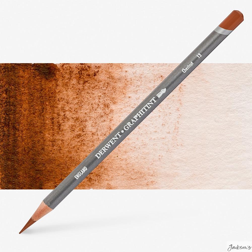 Derwent Graphitint Pencil Chestnut Water Soluble Graphite Drawing