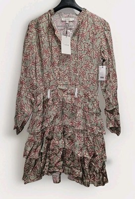 Joie Women's Ruffle Layered Long Sleeve Willow Print Dress - Sz. M