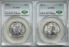 1944-D 1944-S Walking Liberty Half Dollars - 1944-D CAC AU58, 1944-S CAC MS64