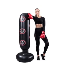 Punching Bag with Stand Adult,Inflatable Freestanding Heavy Duty Boxing Bag,W...