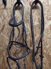 John Whitaker Patent Leather Flash Bridle & Reins, Cob Size, Brown.(Ref:346Y)