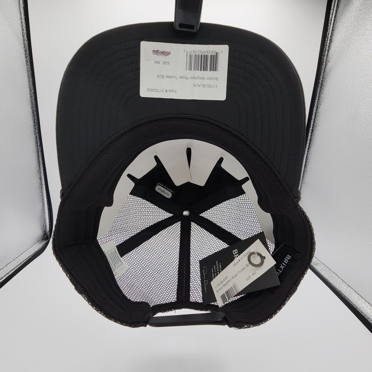 専用ページ　1 Brixton Neighbor Rope Trucker Hat Black Adjustable Snapback Mesh