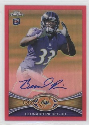 2012 Topps Chrome BCA Pink Refractor Rookie 5/75 Bernard Pierce #213 Auto RC yj7