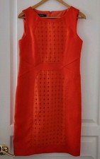 Nine West Size 6 Sleeveless Knee Length Orange Sheath Dress~Lined~Washable~NWOT 
