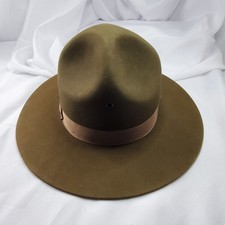 VTG USMC Campaign Drill Sergeant Felt Hat 6-7/8 A40 Even 3/4" F With Hat Press