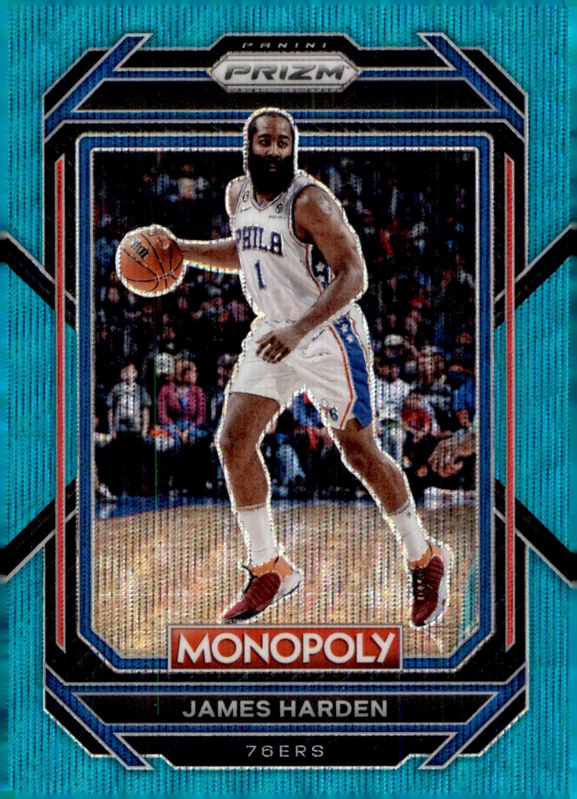 2022-23 Panini Prizm Monopoly - James Harden #68 Teal Wave Prizm