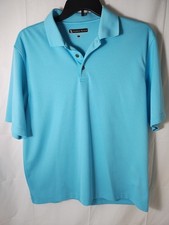 Golf Shirt Mens L Pebble Beach Performance Polo Shirt Light Blue