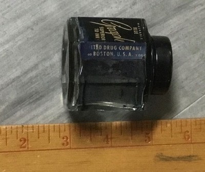 Vtg.  Graph  Ink Bottle,  I??d Drug Company Boston USA  plus Quill Pen Tip