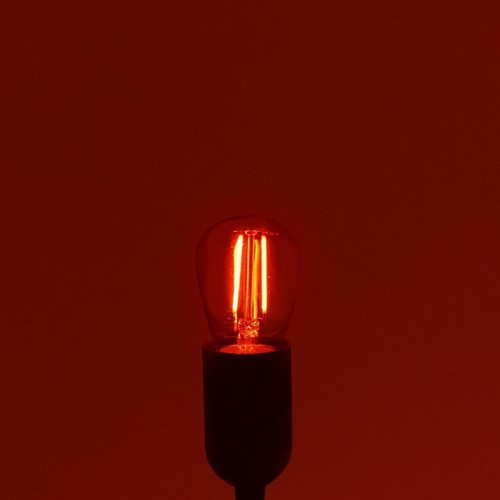Luxrite S14 Edison LED Red Light Bulbs for String Lights 0.5W UL E26 6 Pack - Picture 7 of 7