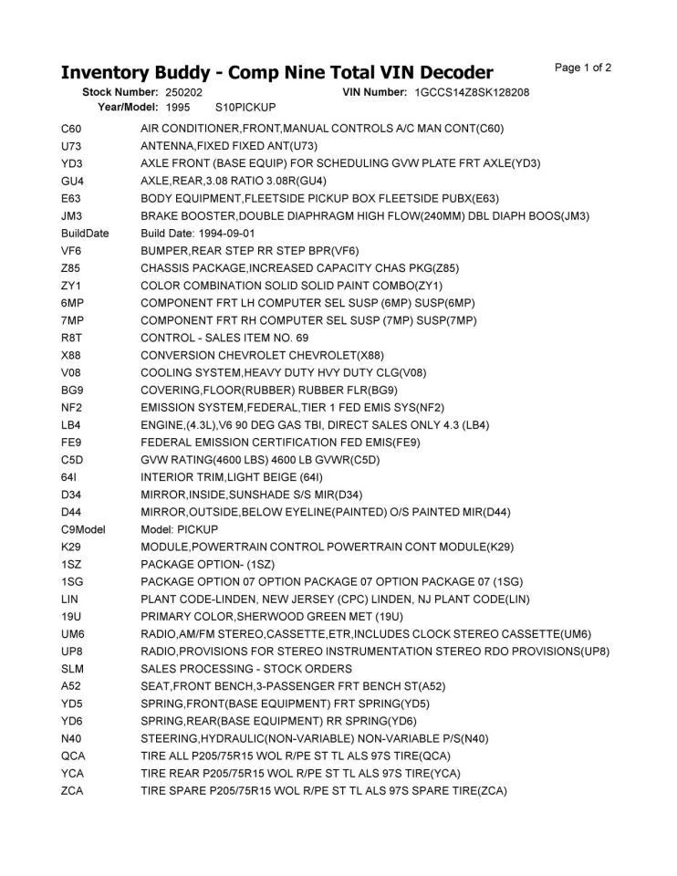 Engine 6-262 4.3L VIN W 8th Digit 2WD Fits 94-95 BLAZER S10/JIMMY S15 2696789 Foto 2 de 4