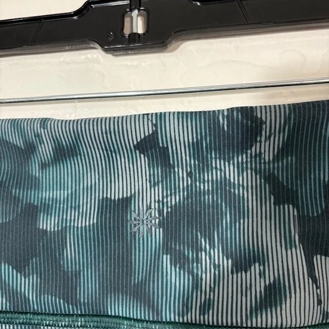 Leggings Athleta Feminina Pequena Verde Azul Rainier Estampada Cintura Alta Apertada Floral - Imagem 4 de 4