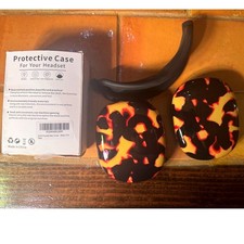 AHBTEYM AirPods Max Case Cover Set Black Tortoise Shell Protective Skin Kit