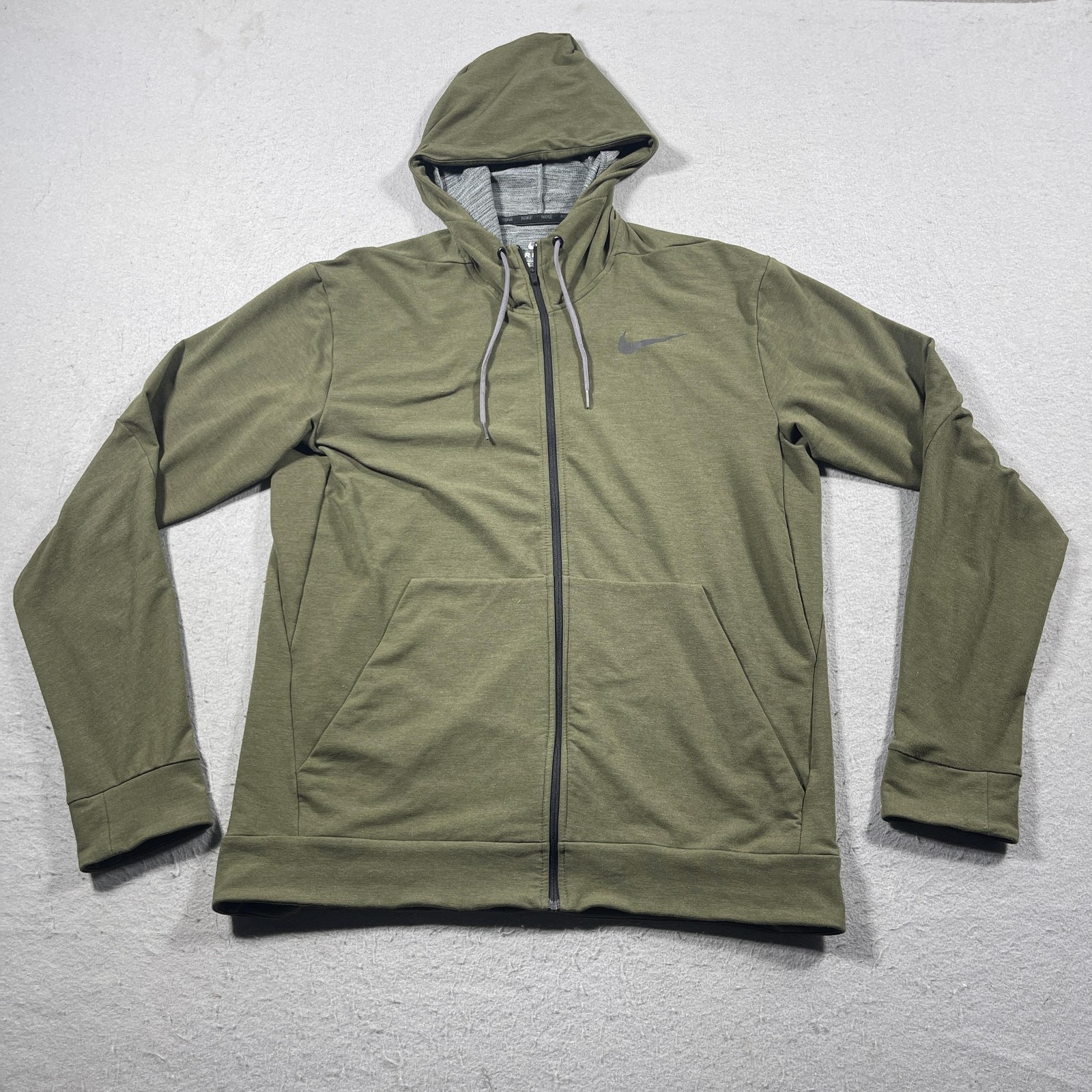 SACAI X NIKE Nike Felpa con Cappuccio Uomo Grande Verde Full Zip Dri FIT Elasticizzata Giacca Sportiva 742210 325