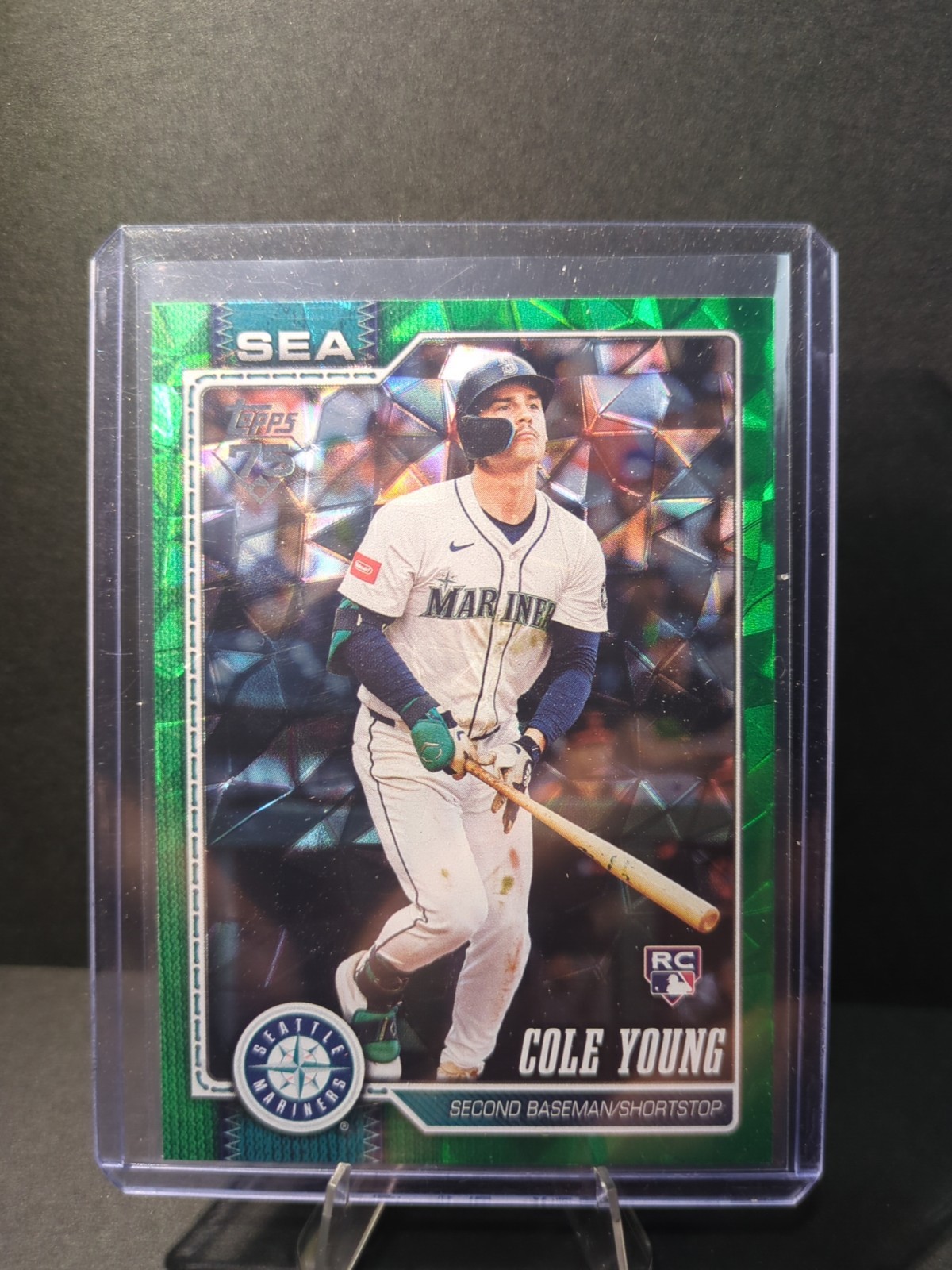 2026 Topps Series 1 Cole Young RC #129 Green Diamante /99 Seattle Mariners