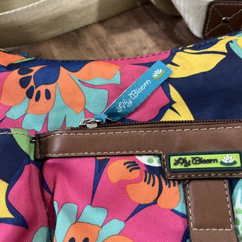 Lily Bloom Adjustable Canvas Hobo Crossbody Shoulder Bag Floral Fiesta - Picture 9 of 16