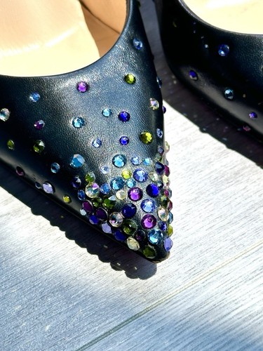 Christian Louboutin Women Shoes Degrastrass Black Leather Size 39 - Picture 10 of 11