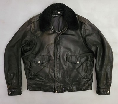 Vtg Schott 198SM 2 Tone Black Brown Leather Flight Bomber Moto Flyer's Jacket 44