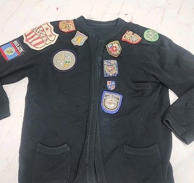Vintage Patch Sweater Most Patches Are  Damaged Sweater Has Holes 