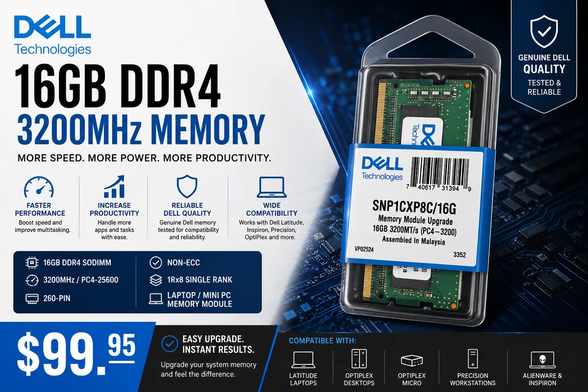 Dell DDR4 SDRAM 16 GB Total Capacity Memory (RAM) for sale | eBay