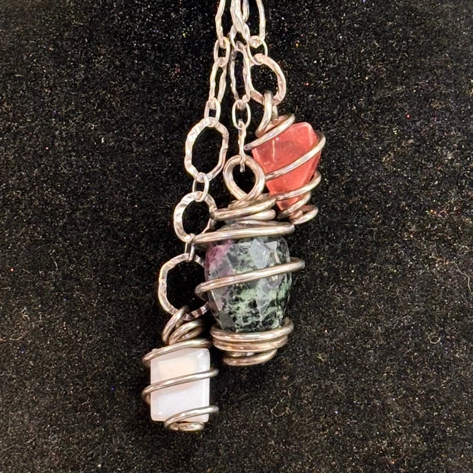 MAI ORIGINALS Collar Plata de Ley Semipreciosas Piedras Preciosas Enjauladas Artesanal Foto 3 de 4